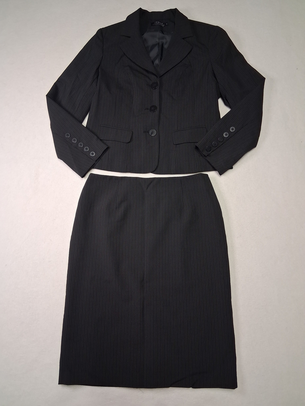 Tribal Black Pinstripe Jacket Size 12 And Pencil Skirt Size 8